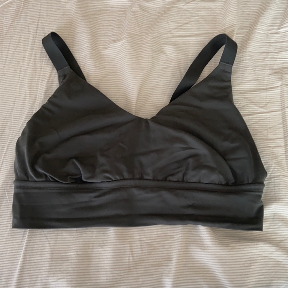 Aerie forest green twist back sports bra